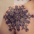 Shoulder Flower Dotwork tattoo by Gregorio Marangoni