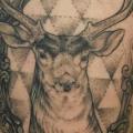 Dotwork Thigh Deer tattoo by Tartu Tatoo
