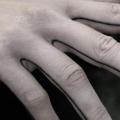 Finger Hand Dotwork tattoo by Black Ink Power