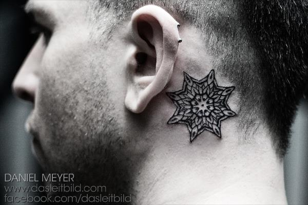Neck Dotwork Tattoo by Leitbild