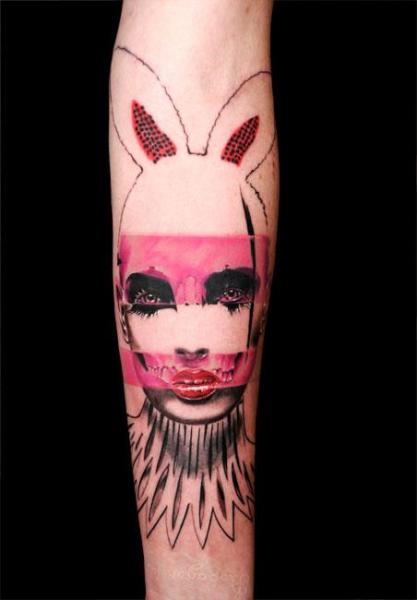 Arm Fantasy Women Rabbit Tattoo by Buena Vista Tattoo Club