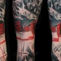 Arm Skull Trash Polka tattoo by Buena Vista Tattoo Club