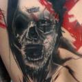 Skull Back Trash Polka tattoo by Buena Vista Tattoo Club
