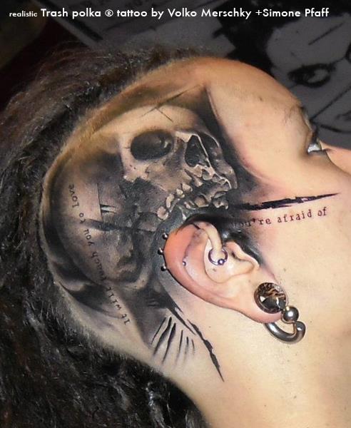 Skull Head Tattoo by Buena Vista Tattoo Club