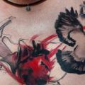 tatuaggio Petto Cuore Uccello di Buena Vista Tattoo Club