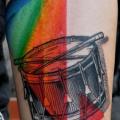 Arm Dotwork Drum tattoo by Raw Tattoo