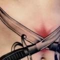 tatuaje Vientre Dotwork Espada por Raw Tattoo