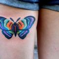 tatuaje Mariposa Muslo por Raw Tattoo