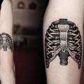 Arm Dotwork Skeleton tattoo by Kamil Czapiga