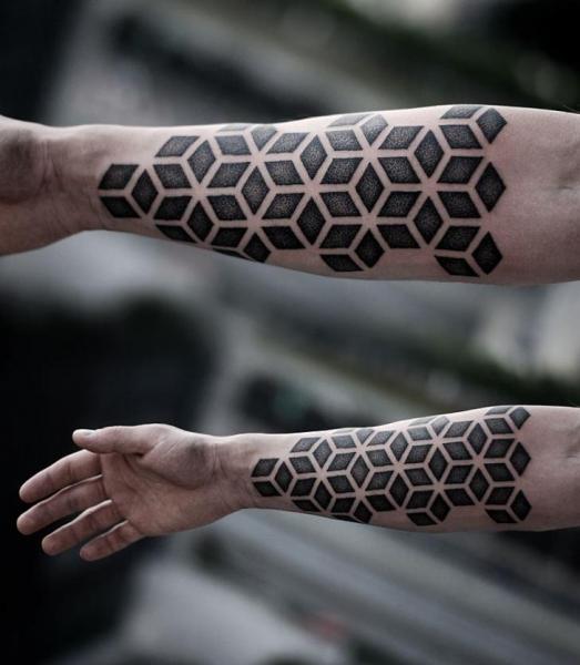 Arm Dotwork Tattoo by Kamil Czapiga
