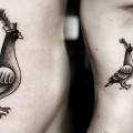 Side Dotwork Goose tattoo by Kamil Czapiga