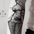 Arm Dotwork Statue tattoo by Master Tattoo