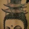 Fantasy Calf Buddha tattoo by Expanded Eye
