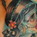 New School Fuß Mexikanischer Totenkopf tattoo von Seven Arts