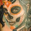 tatuaje Brazo Cráneo mexicano por Seven Arts
