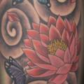 Flower Japanese Butterfly tattoo by Blood Line Tattoos