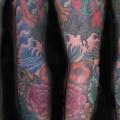 Japanese Women Landscape Sleeve tattoo by Blood Line Tattoos