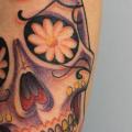 tatuaje Brazo Cráneo por Cesar Lopez Tattoo