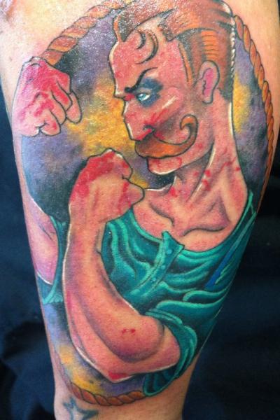 Tatuaje Medallón Boxe por Cesar Lopez Tattoo