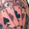Shoulder Ace tattoo by Cesar Lopez Tattoo