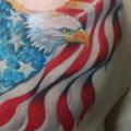 Shoulder Eagle Usa Flag tattoo by Cesar Lopez Tattoo