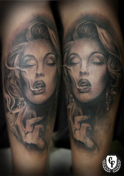 Realistic Calf Women Tattoo by Cosa Fina Tattoo