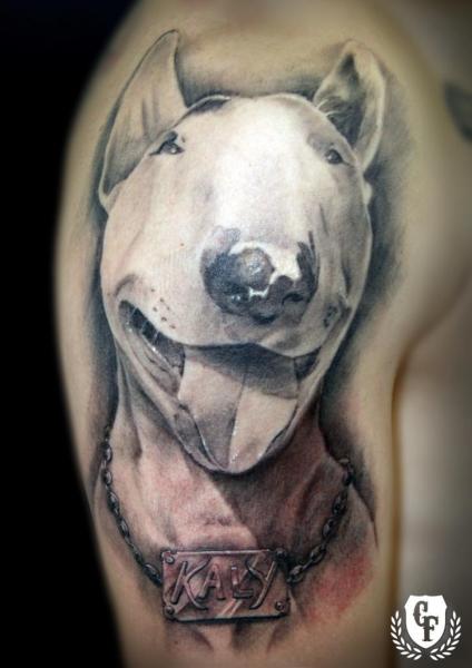 Tatuaggio Spalla Realistici Cane di Cosa Fina Tattoo