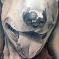 Shoulder Realistic Dog tattoo by Cosa Fina Tattoo