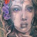 Women Thigh tattoo by Cosa Fina Tattoo