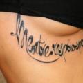 Lettering Breast tattoo by Cactus Tattoo