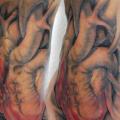 tatuaggio Realistici Piede Cuore di Four Roses Tattoo
