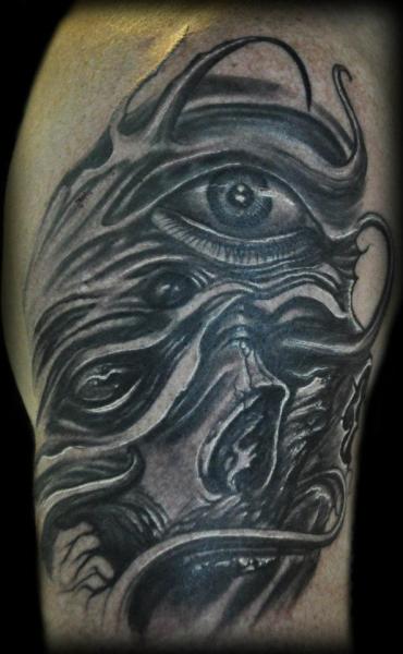 Shoulder Monster Tattoo by Miguel Ramos Tattoos