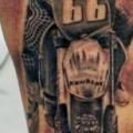 Calf Motorcycle tattoo by Astin Tattoo