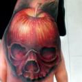 Totenkopf Hand Apfel tattoo von Astin Tattoo