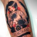 Arm Old School Boxe tattoo by La Dolores Tattoo