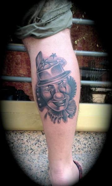Calf Clown Tattoo by Silver Needle Tattoo