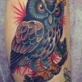 Arm Old School Owl tattoo by Bonic Cadaver