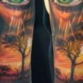 Shoulder Realistic Eye Landscape tattoo by Andreart Tattoo