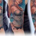 Shoulder Realistic Women tattoo by Andreart Tattoo