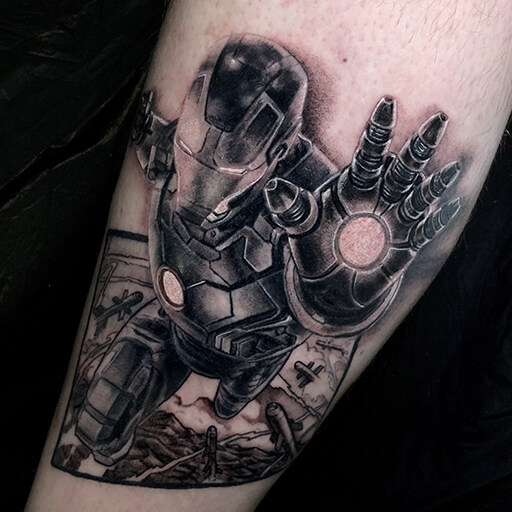 Tatuaggio Braccio Ironman di Art Line Tattoo