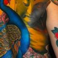tatuaje Japoneses Pavo real Espalda por Art Line Tattoo