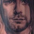 Arm Realistic Kurt Cobain tattoo by Chrischi77
