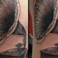 Arm Gramophone tattoo by Tin Tin Tattoos
