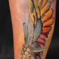Leg Feather tattoo by Grimmy 3D Tattoo