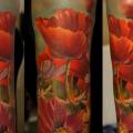 Shoulder Realistic Flower tattoo by Grimmy 3D Tattoo