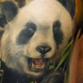 tatuaje Hombro Realista Panda por Grimmy 3D Tattoo