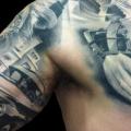 Shoulder Chest Women Car tattoo by Tatuajes Demon