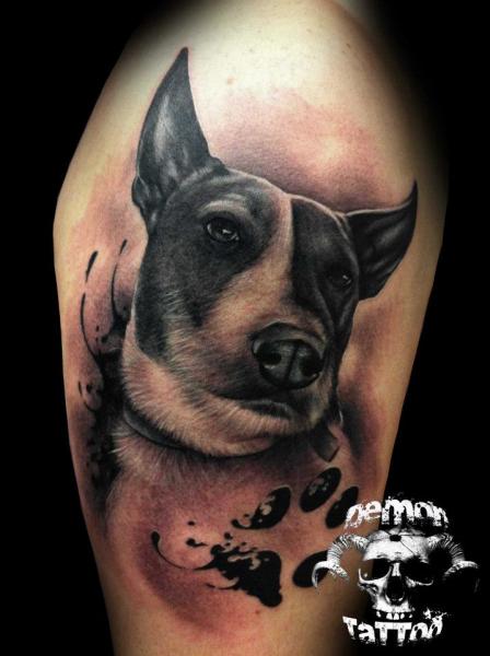 Tatuaggio Spalla Realistici Cane di Tatuajes Demon
