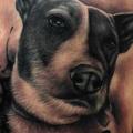 Schulter Realistische Hund tattoo von Tatuajes Demon