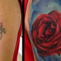Realistic Rose Cover-up tattoo by Immortal Ink